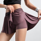 FlexMotion damesportnederdel med integrerede shorts og snøre