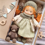 Sanfte Naturspiel Puppe Kinder Naturfaser 35 cm