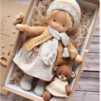 Sanfte Naturspiel Puppe Kinder Naturfaser 35 cm