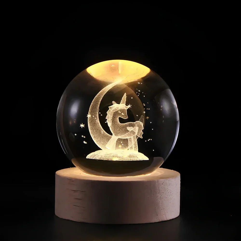 LumiSphere 3D Kristallkugel mit LED-Beleuchtung
