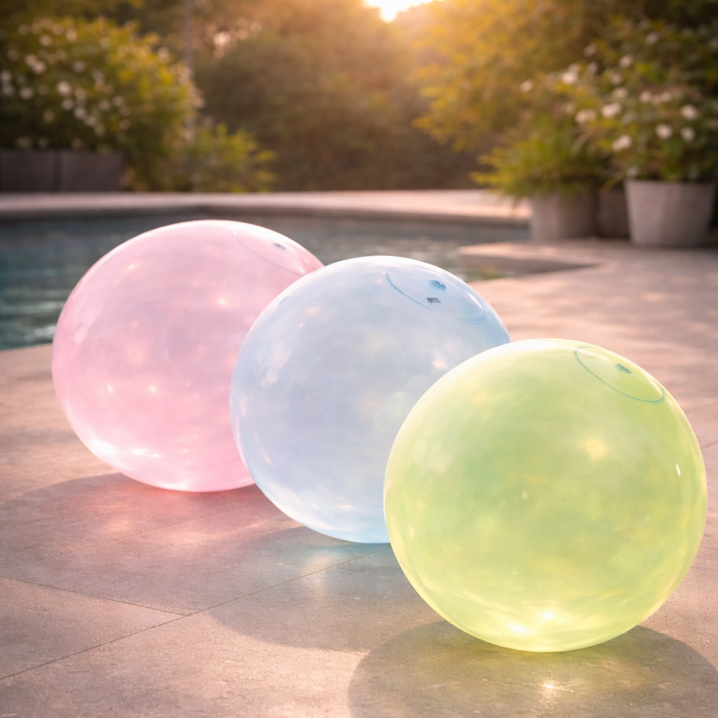 BounceFlex Spielball Aufblasbarer Freizeitball für Garten und Strand