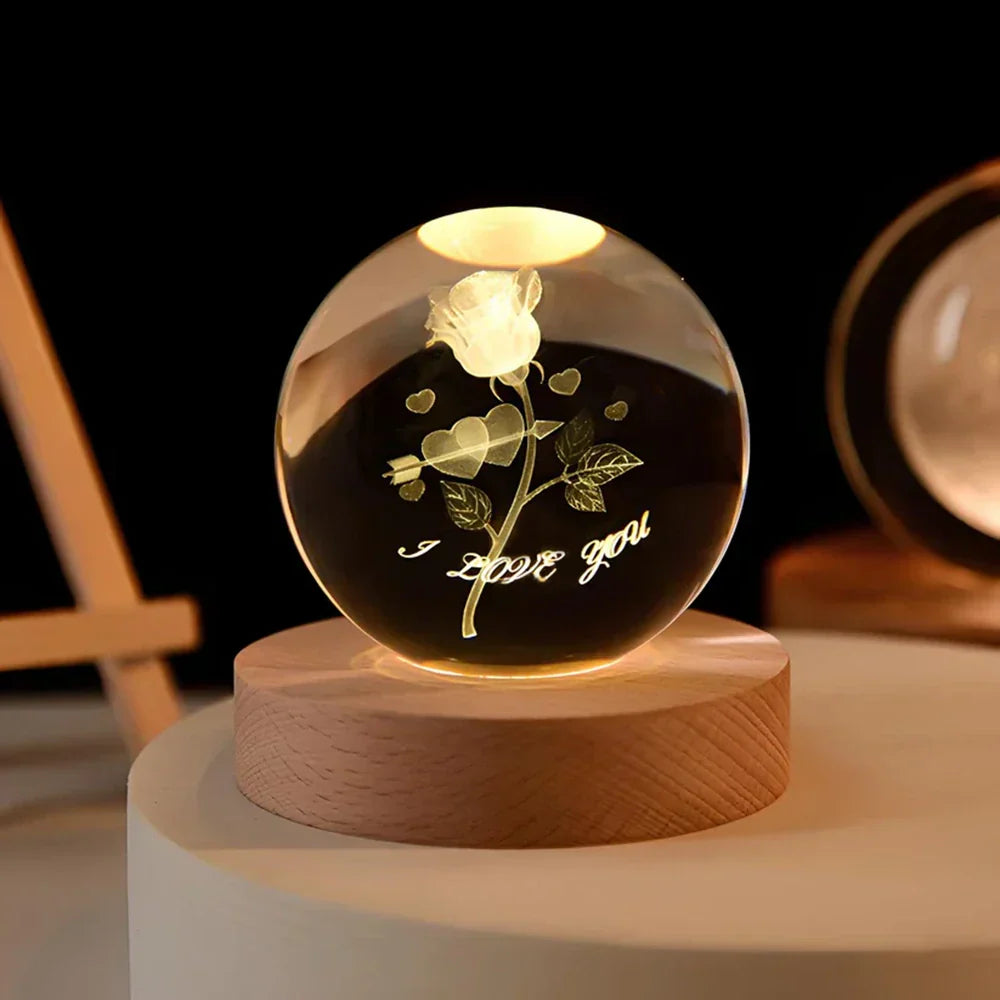 LumiSphere 3D Kristallkugel mit LED-Beleuchtung