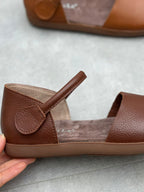 Eleganta FrühlingsSchritt Damen Ledersandalen im klassischen Ballerina-Stil