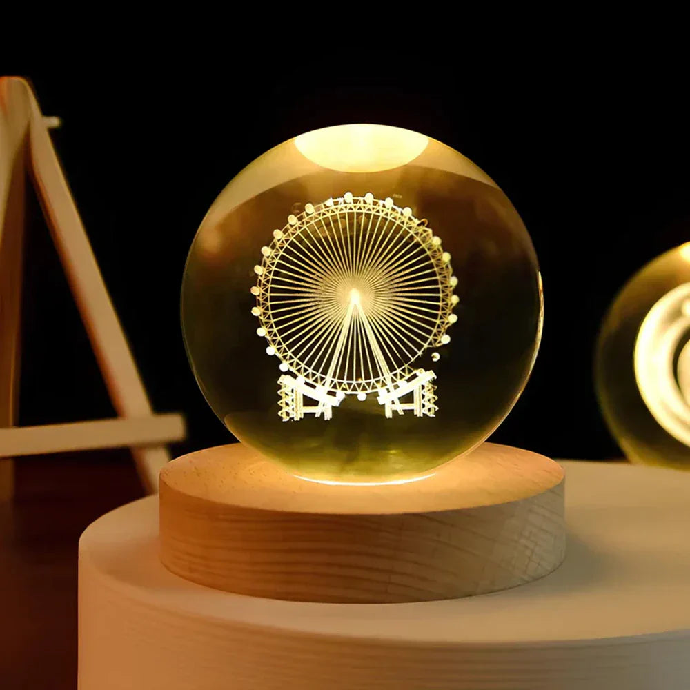 LumiSphere 3D Kristallkugel mit LED-Beleuchtung