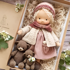 Sanfte Naturspiel Puppe Kinder Naturfaser 35 cm
