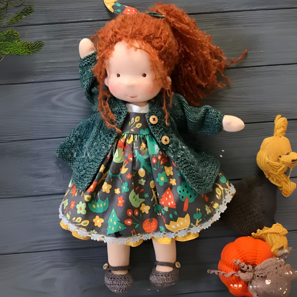 Sanfte Naturspiel Puppe Kinder Naturfaser 35 cm