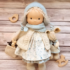 Sanfte Naturspiel Puppe Kinder Naturfaser 35 cm