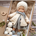 Sanfte Naturspiel Puppe Kinder Naturfaser 35 cm