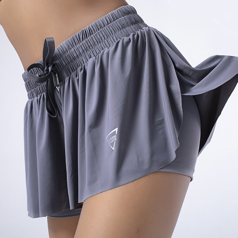 FlexMotion Damen Sportrock mit Integrierter Shorts und Kordelzug