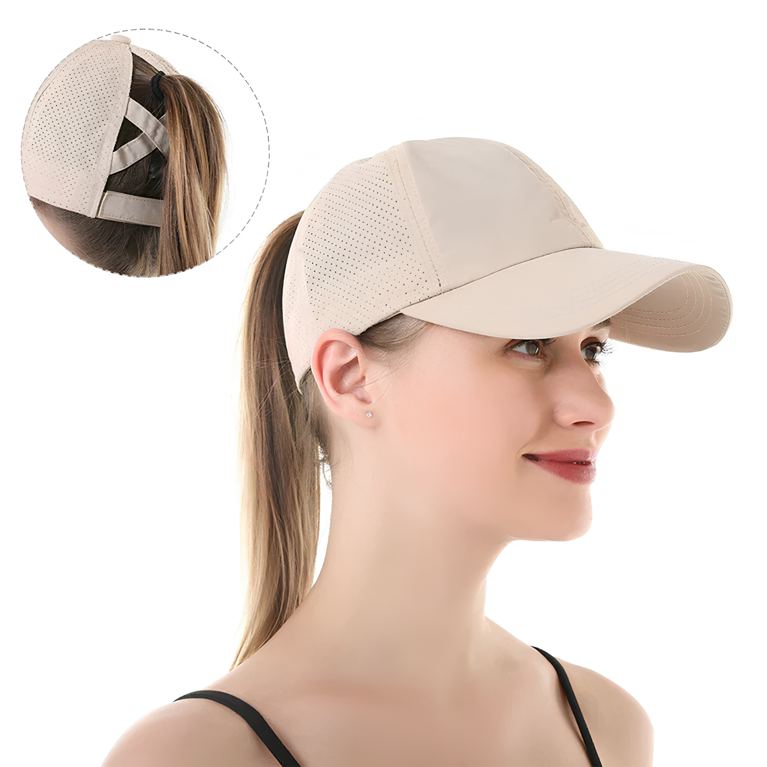 AirFlowCap Sportkappe aus Mesh mit Pferdeschwanzöffnung