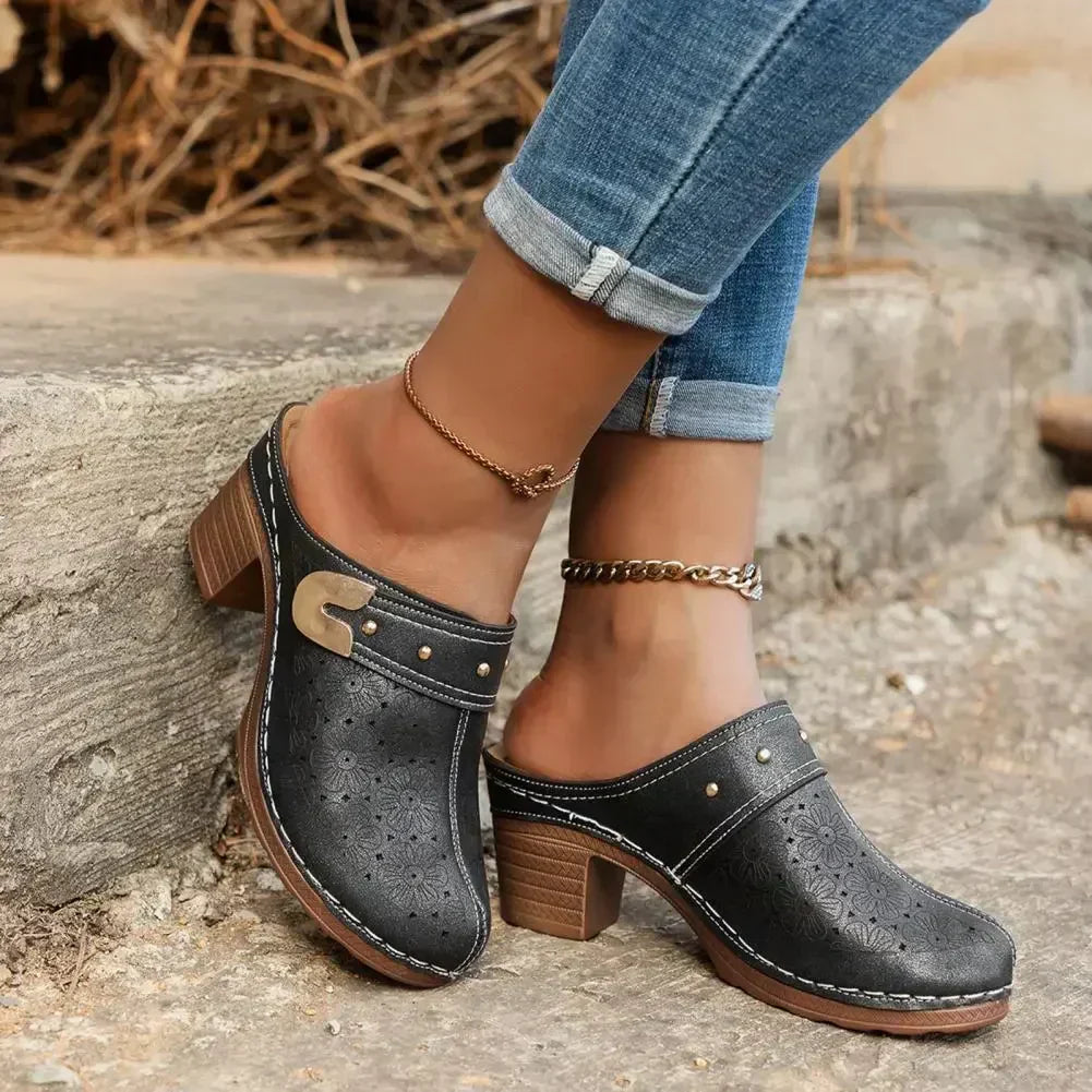 Komfortiva SanaStep Damen Ledersandalen mit geschlossener Zehenpartie