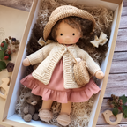 Sanfte Naturspiel Puppe Kinder Naturfaser 35 cm