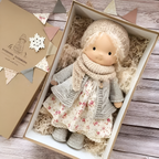 Sanfte Naturspiel Puppe Kinder Naturfaser 35 cm