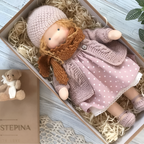 Sanfte Naturspiel Puppe Kinder Naturfaser 35 cm