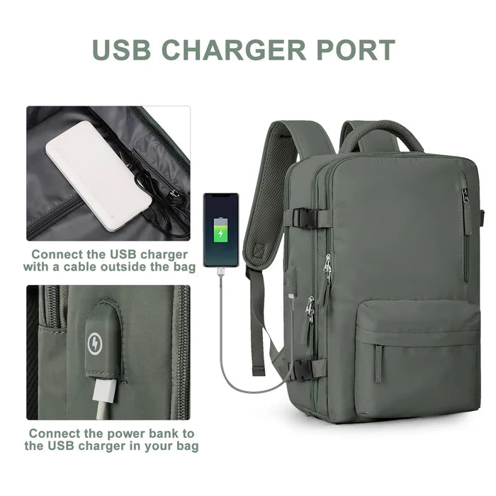 AquaTrail Wasserdichter Reiserucksack mit USB-Anschluss