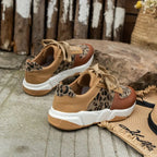 Modevia WildSchritt Damen Freizeitsneaker mit Tiermuster und Schnürung