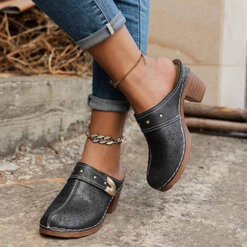 Komfortiva SanaStep Damen Ledersandalen mit geschlossener Zehenpartie
