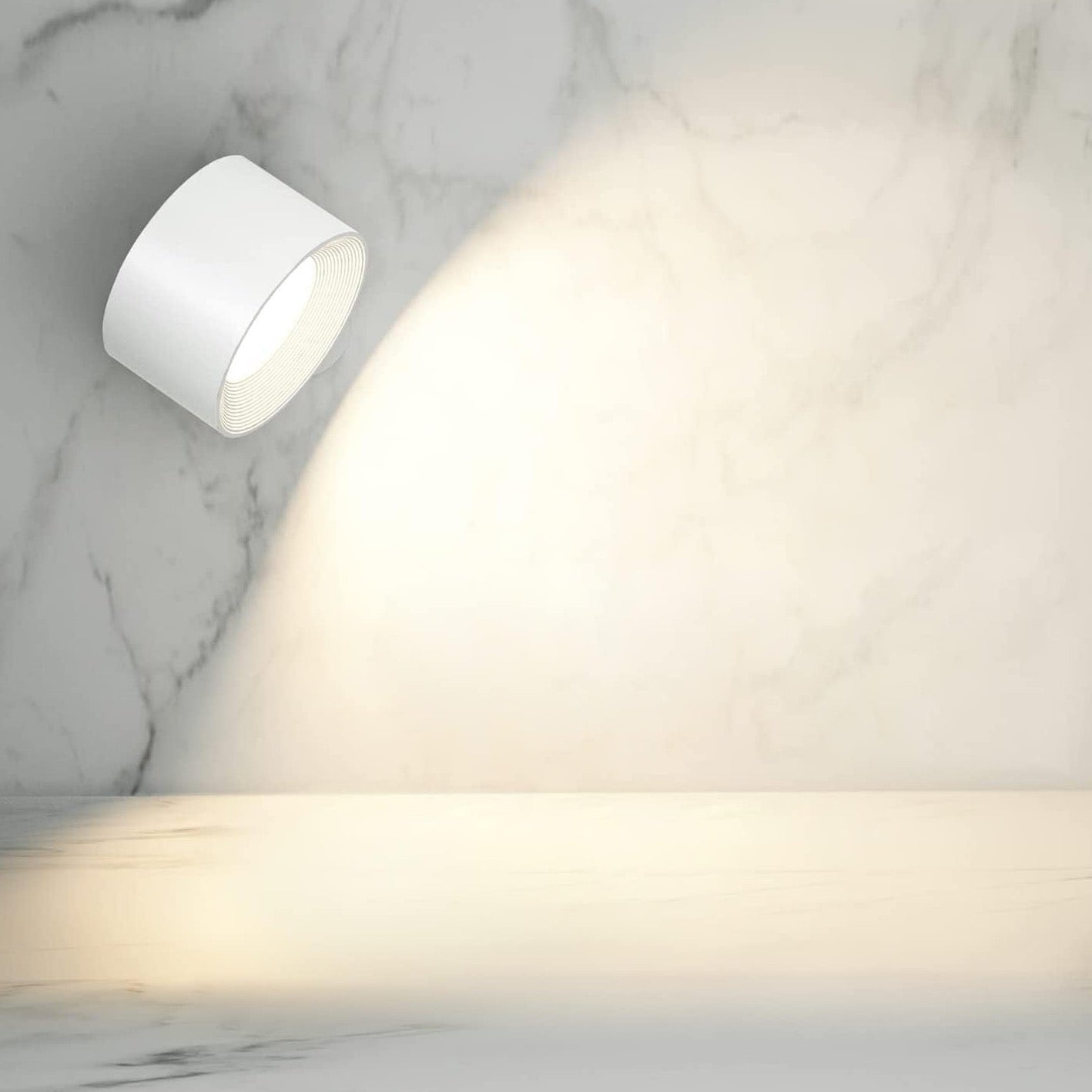 LED væglampe trådløs med drejelig lampehoved og USB-opladning