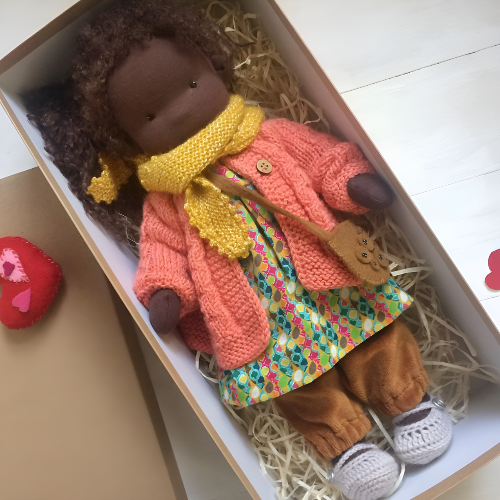 Sanfte Naturspiel Puppe Kinder Naturfaser 35 cm