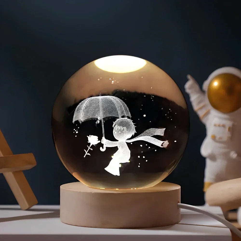 LumiSphere 3D Kristallkugel mit LED-Beleuchtung