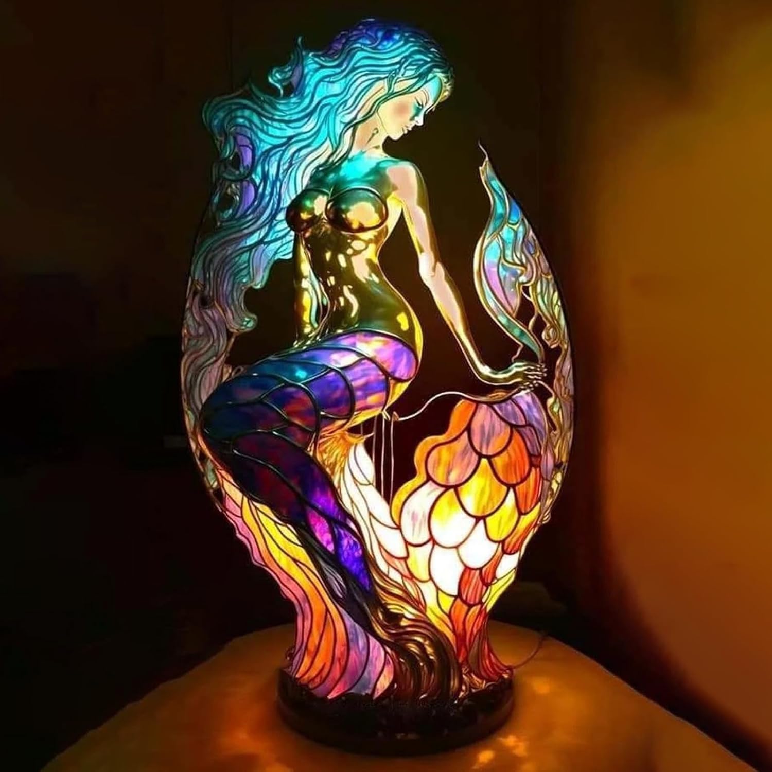 LichtTier Tiffany bordlampe med dyremotiv