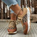 Modevia WildSchritt Damen Freizeitsneaker mit Tiermuster und Schnürung