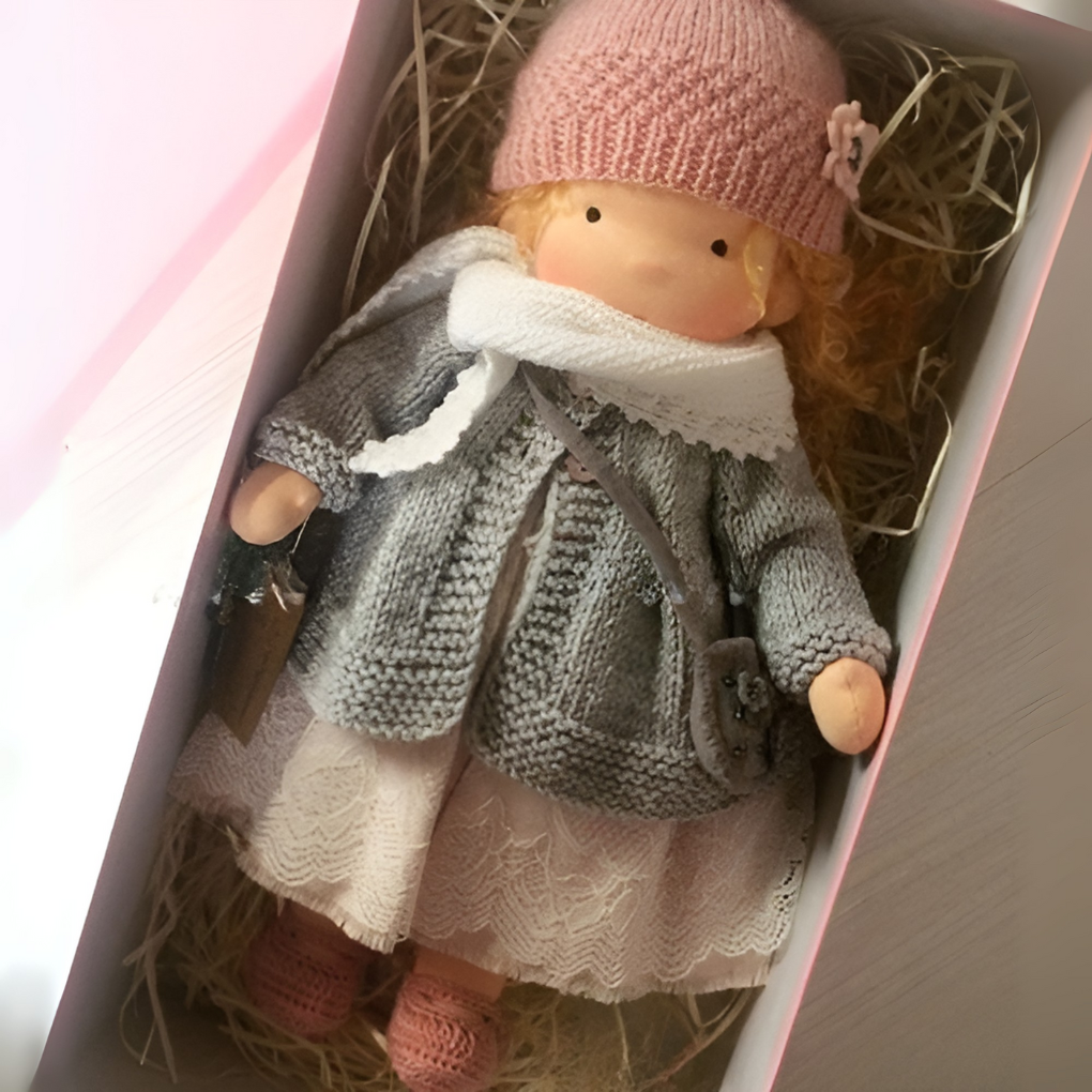 Sanfte Naturspiel Puppe Kinder Naturfaser 35 cm