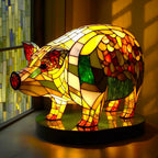 LichtTier Tiffany bordlampe med dyremotiv