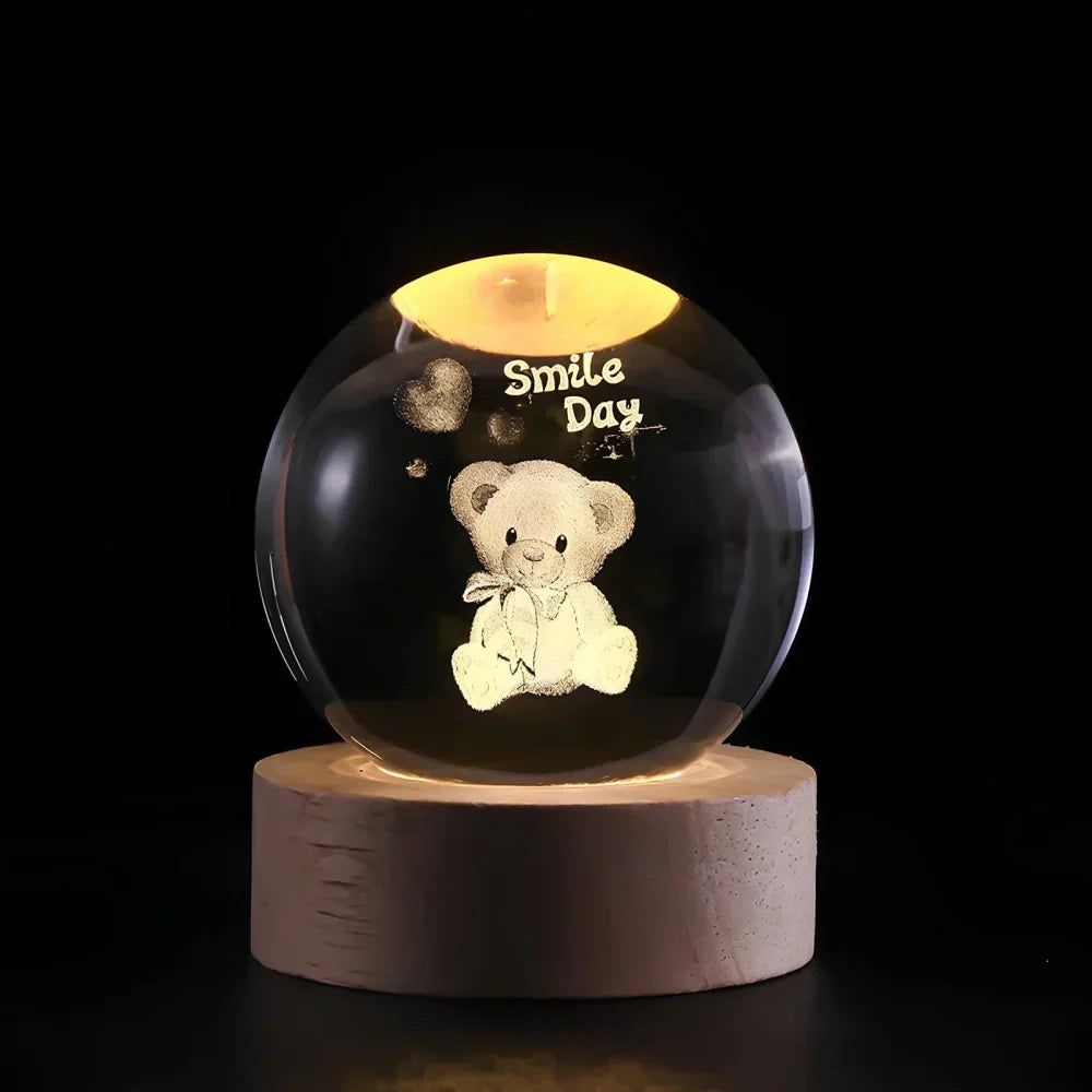 LumiSphere 3D Kristallkugel mit LED-Beleuchtung