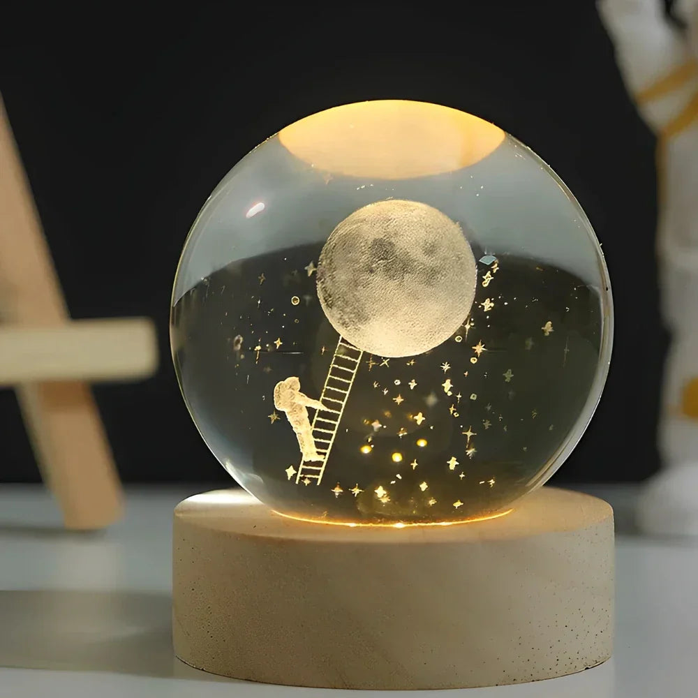 LumiSphere 3D Kristallkugel mit LED-Beleuchtung