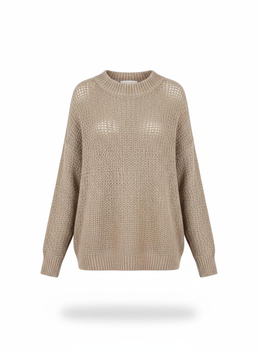Women's Beige Knit Top