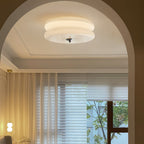 Art Deco LED loftslampe med rippet glas