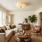 Art Deco LED loftslampe med rippet glas