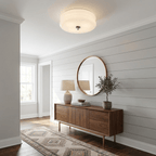 Art Deco LED loftslampe med rippet glas