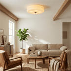 Art Deco LED loftslampe med rippet glas