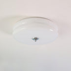 Art Deco LED loftslampe med rippet glas