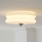 Art Deco LED loftslampe med rippet glas