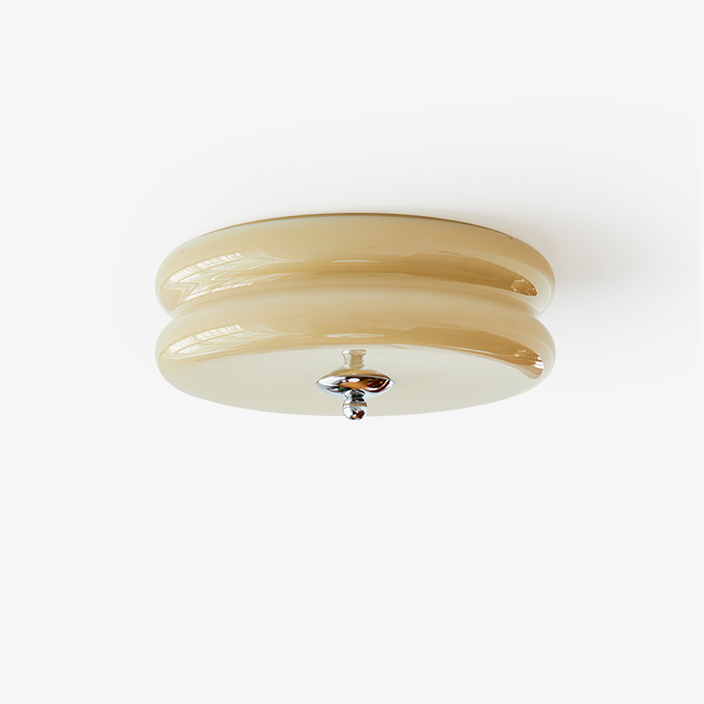 Art Deco LED loftslampe med rippet glas
