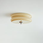 Art Deco LED loftslampe med rippet glas