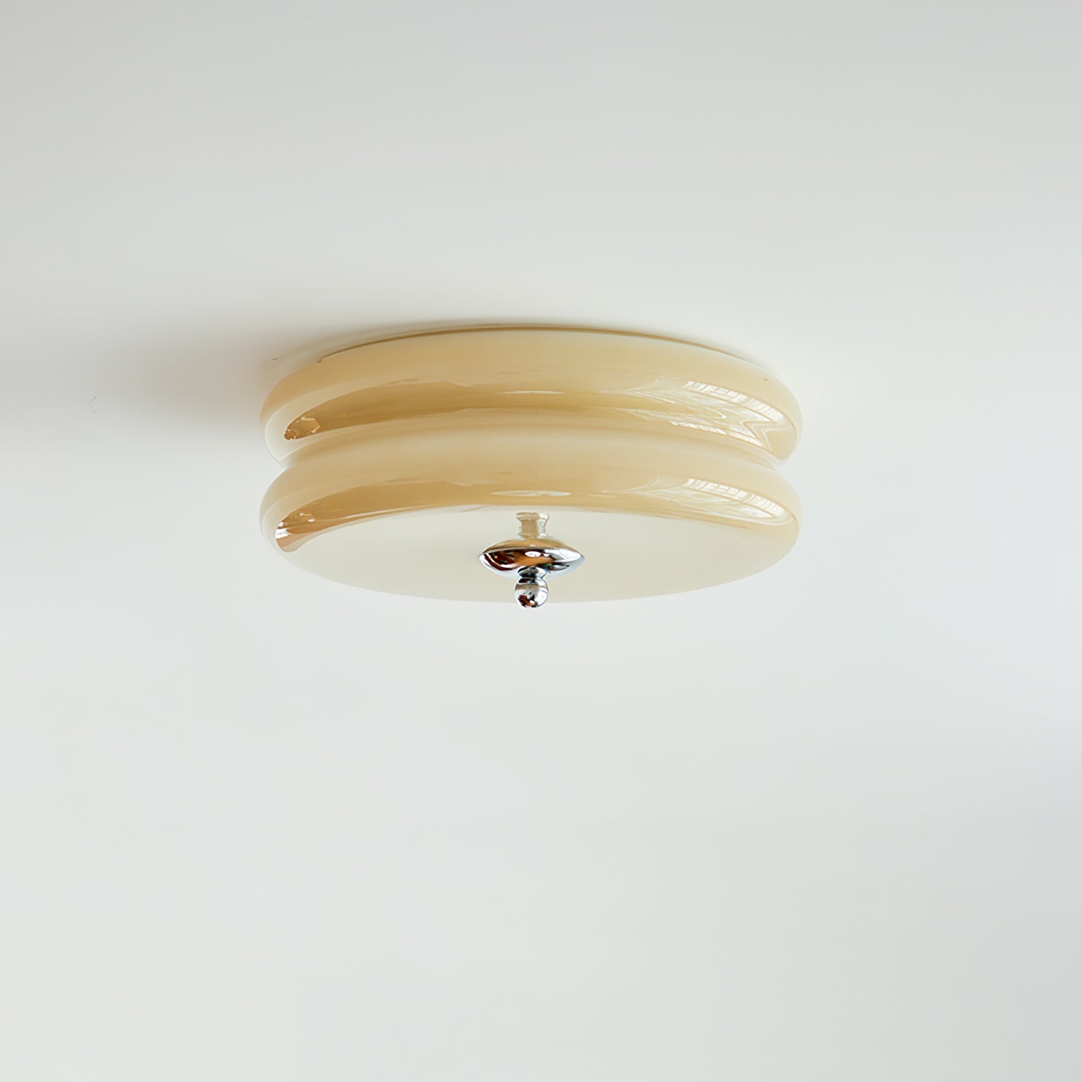 Art Deco LED loftslampe med rippet glas
