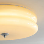 Art Deco LED loftslampe med rippet glas