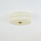 Art Deco LED loftslampe med rippet glas