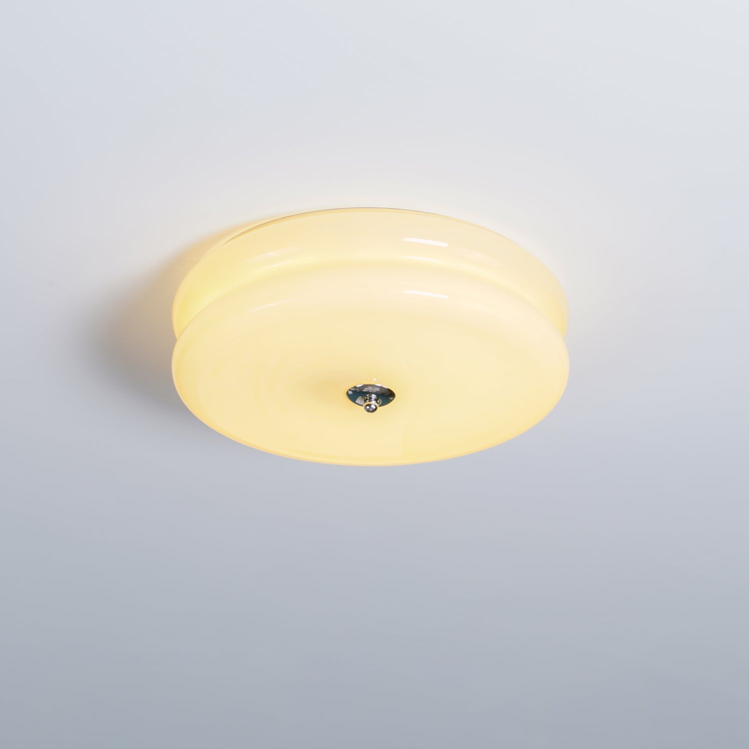 Art Deco LED loftslampe med rippet glas