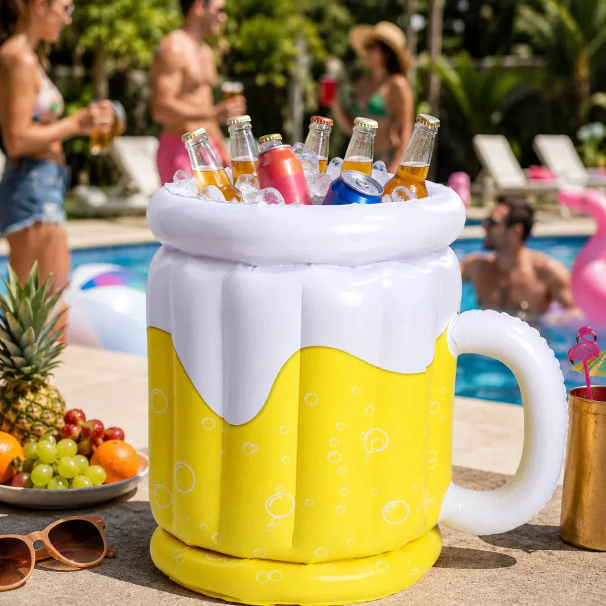 FrostMug Aufblasbarer Getränkekühler Bierkrug für Partys und Garten