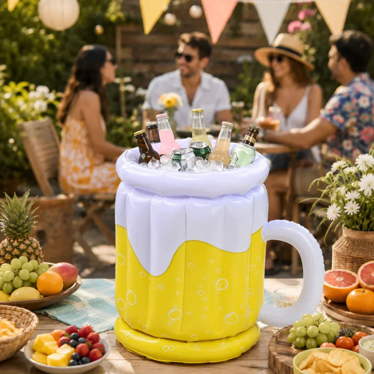 FrostMug Aufblasbarer Getränkekühler Bierkrug für Partys und Garten