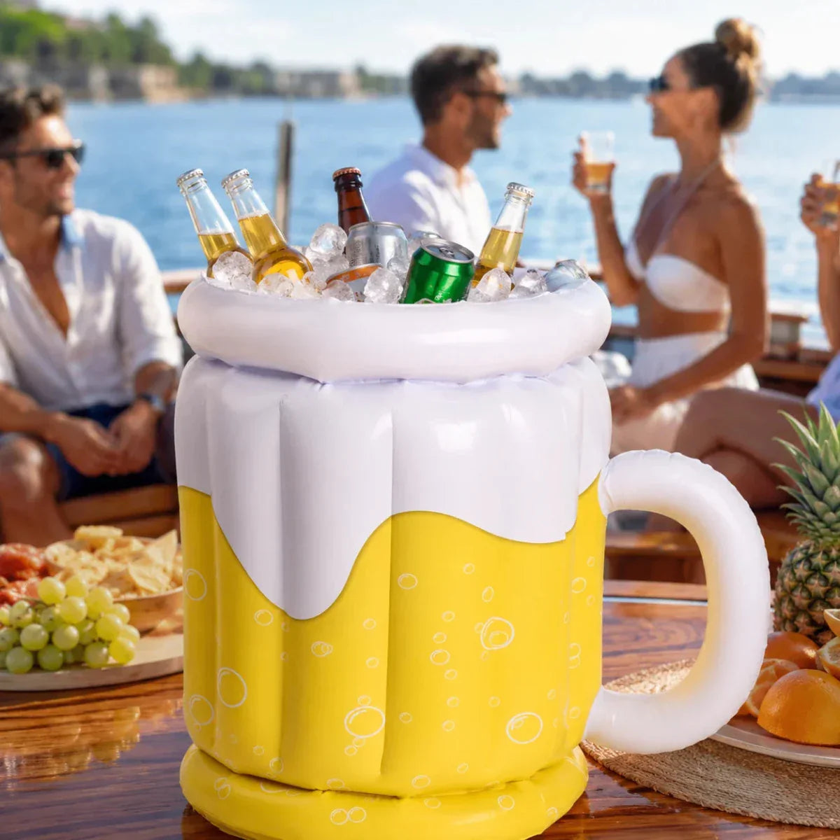 FrostMug Aufblasbarer Getränkekühler Bierkrug für Partys und Garten