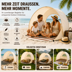 Sonnennest PopUp-Strandmuschel für 3–4 Personen mit Sofortaufbau