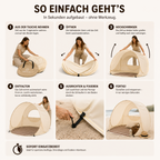 Sonnennest PopUp-Strandmuschel für 3–4 Personen mit Sofortaufbau