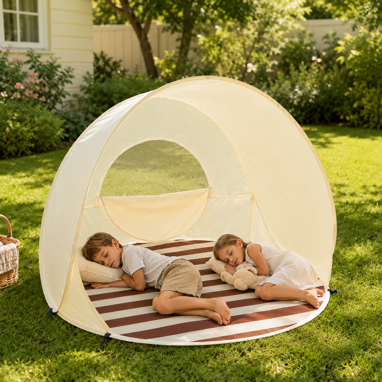 Sonnennest PopUp-Strandmuschel für 3–4 Personen mit Sofortaufbau