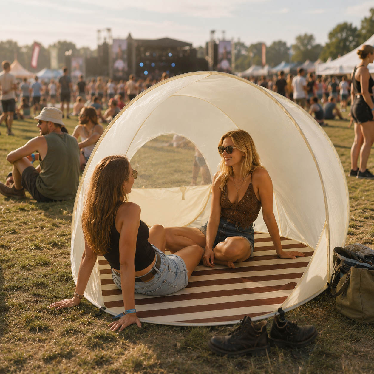 Sonnennest PopUp-Strandmuschel für 3–4 Personen mit Sofortaufbau